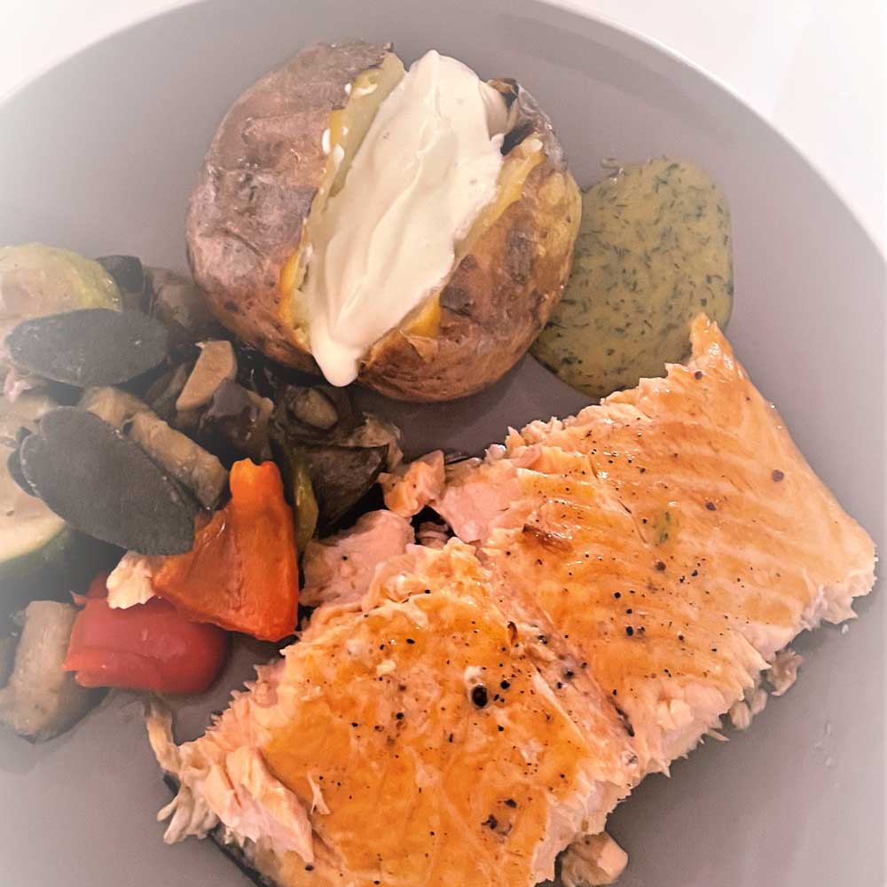 flammlachs angerichtet
